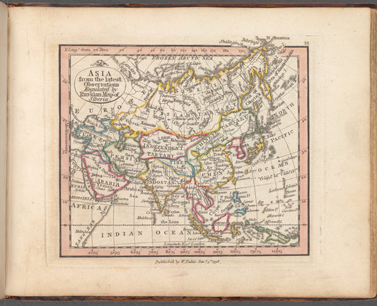 Asia from the latest observations regulated by Russian map of Siberia