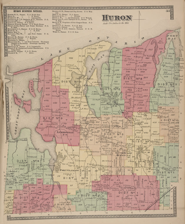 Huron Business Notices; Huron [Township]