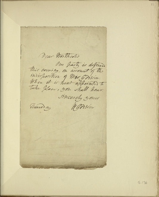 Autograph letter signed to James Northcote, 1804-?1807