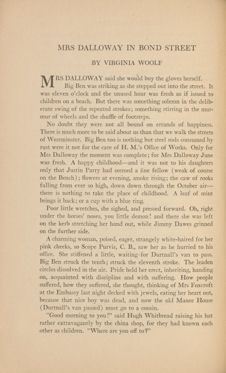 Mrs Dalloway in Bond Street