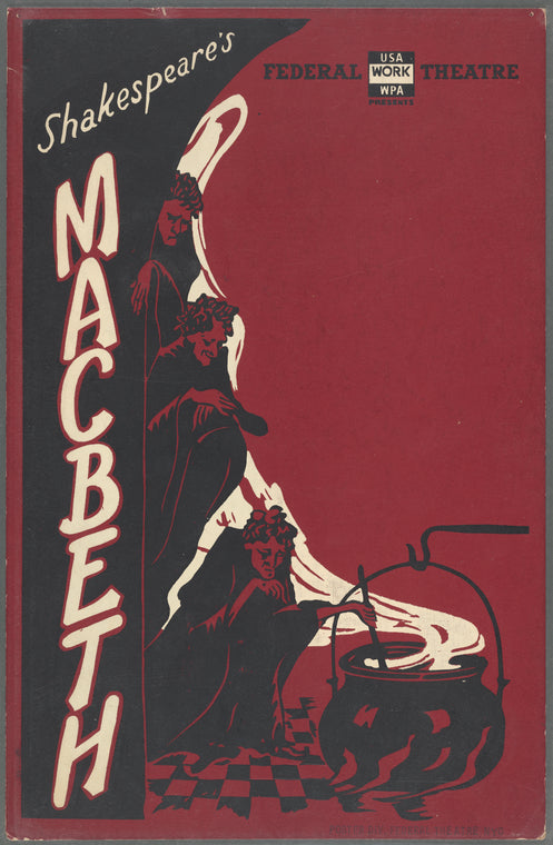 Lobby card for Federal Theatre Project production of Macbeth