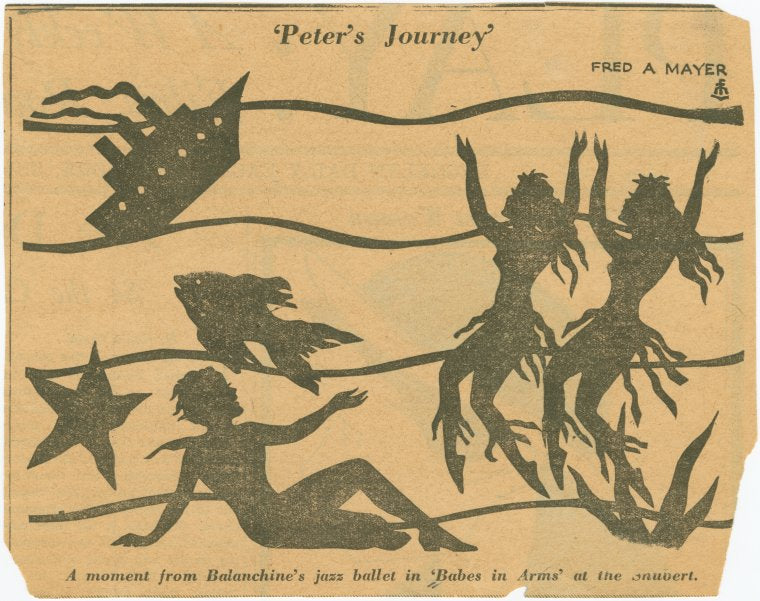 'Peter's journey' A moment from Balanchine's jazz ballet in 'Babes in arms' at the Shubert
