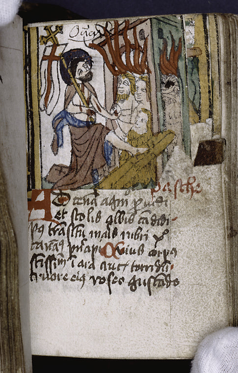 Woodcut of Christ in Limbo, in the Harrowing of Hell