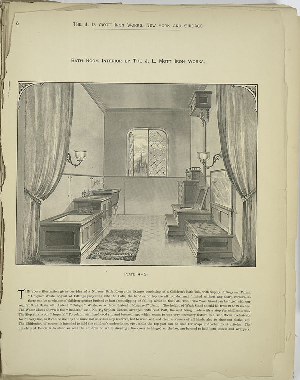 Bath Room Interior by the J.L. Mott Iron Works.