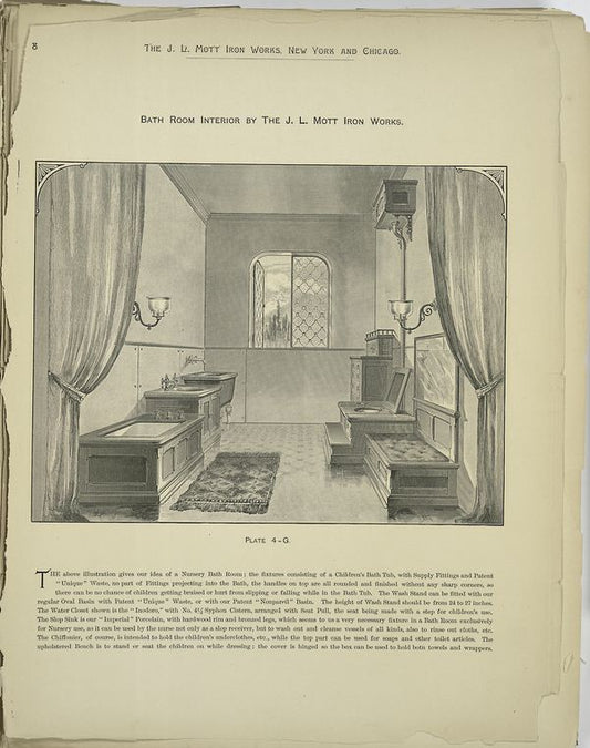 Bath Room Interior by the J.L. Mott Iron Works.