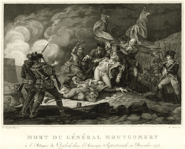 Mort du Général Montgomery à l'attaque de Quebeck dans l'Amerique Septentrionale en Decembre 1775