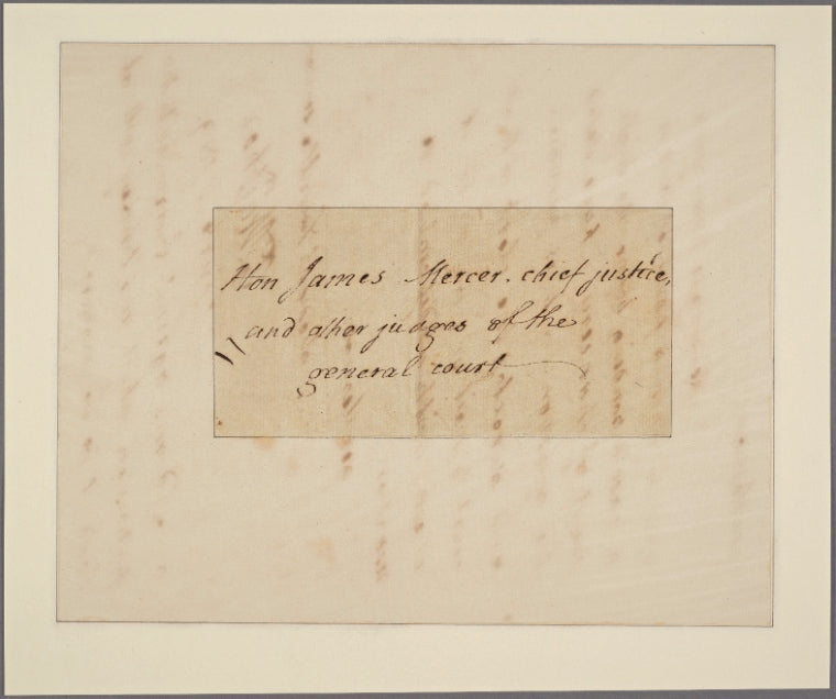 Letter to James Mercer, and other judges of the general court