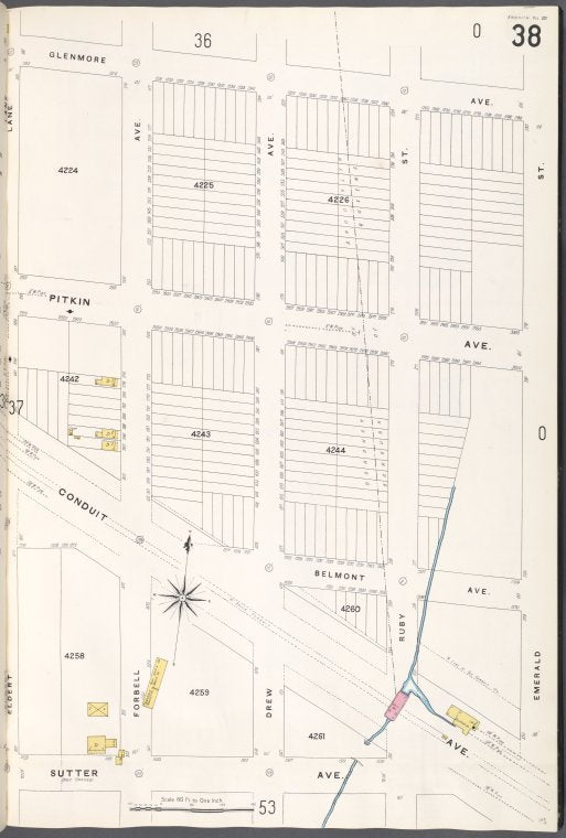 Brooklyn V. 8, Plate No. 38 [Map bounded by Glenmore Ave., Emerald St., Sutter Ave., Eldert Lane]