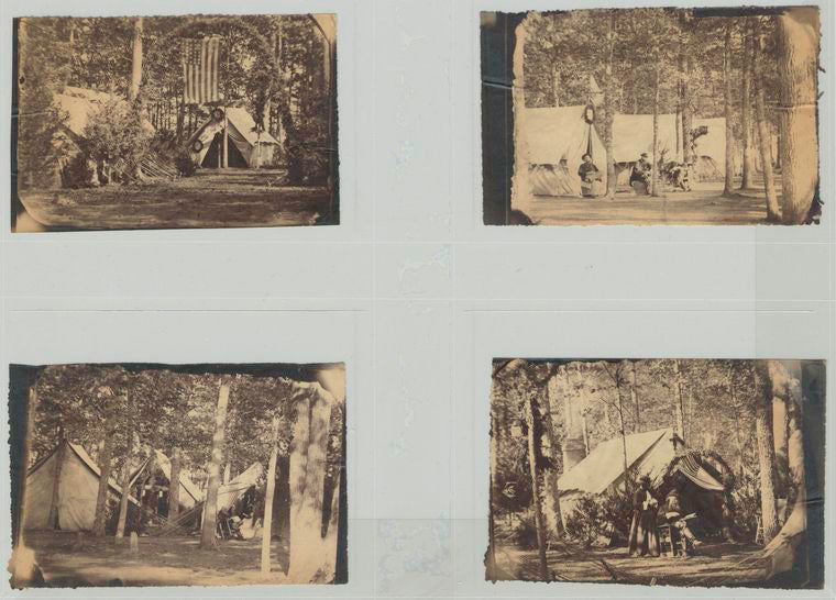Battlefield of Gettysburgh [sic]: Headquarters U.S. Sanitary Commission [Four views] / [Tyson Brothers]