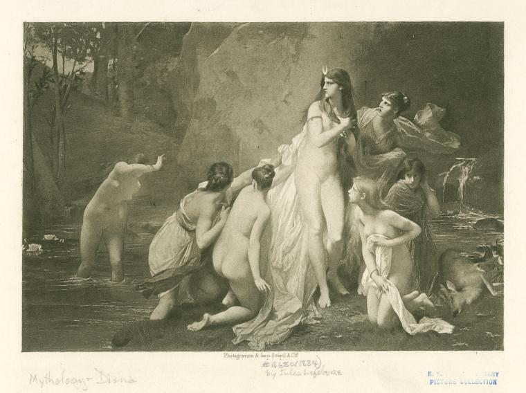 Diana surprised while bathing