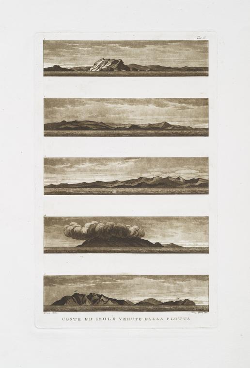 Coste ed isole vedute dalla flotta.