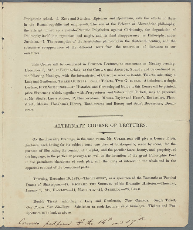 Prospectus of a course of lectures