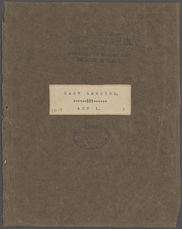 Lady Lancing, a serious comedy for trivial people