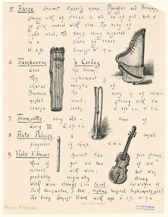 French musical instruments.