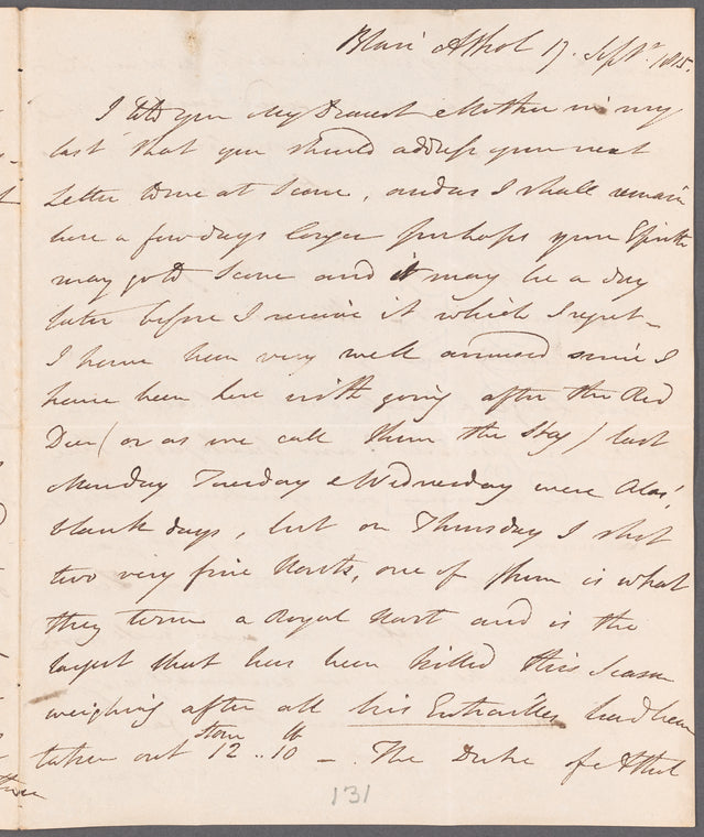 John Delavel Carpenter, Lord Tyrconnel to Elizabeth Carpenter, autograph letter signed