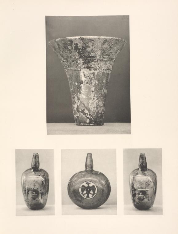Glasgefäß; Kleine Glasflasche.