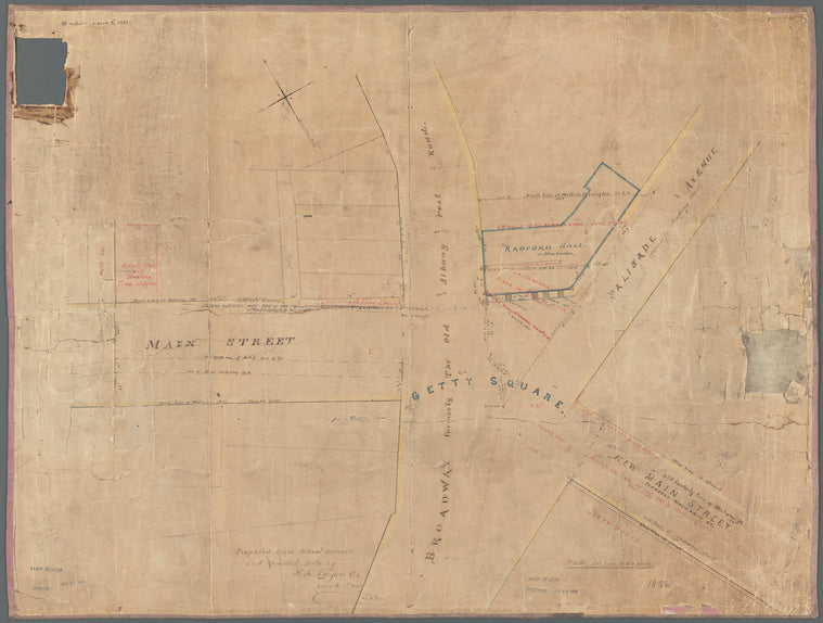 Map of Getty Square, Yonkers: prepared from actual surveys and recorded data / by M.K. Couzens, c.e., March 8th, 1886