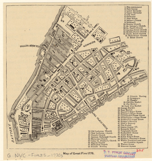 Map of Great Fire, 1776