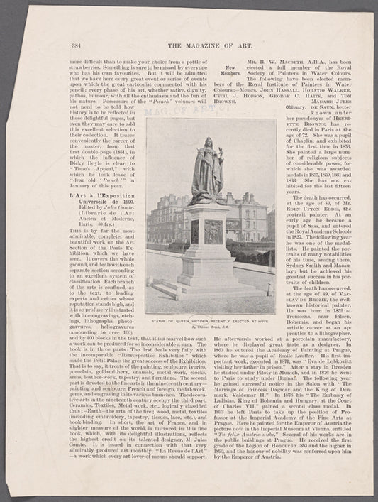 Statue of Queen Victoria recently erected at Hove. By Thomas Brock, R.A.