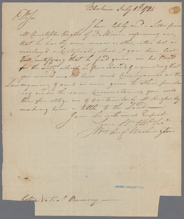 Letter to Nathaniel Ramsey