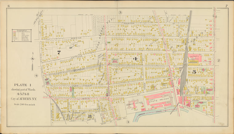 Cayuga County, Left Page Plate No. 1 [Map bounded by N. Division St., Washington St., West St.]