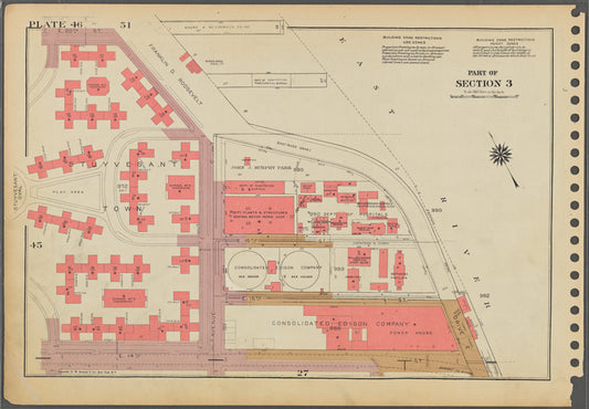Plate 46, Part of Section 3: [Bounded by E. 20th Street, (East River) Franklin D. Roosevelt Druve, E. 14th Street and (Stuyvesant Town) Avenue C.]