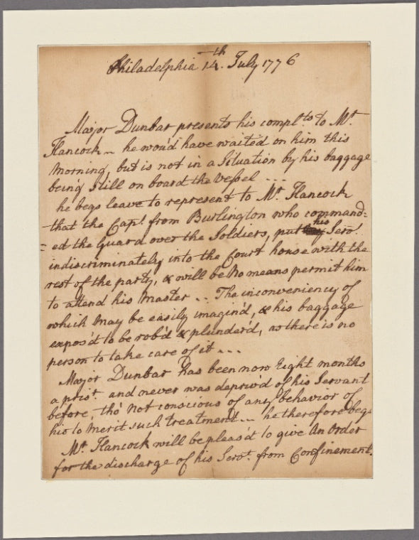Letter to John Hancock