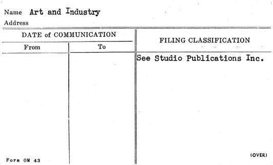 Art and Industry