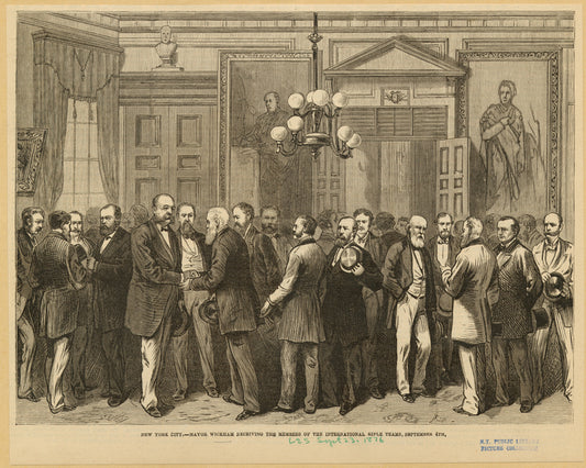 Mayor Wickham receiving the members of the international rifle teams, September 4th