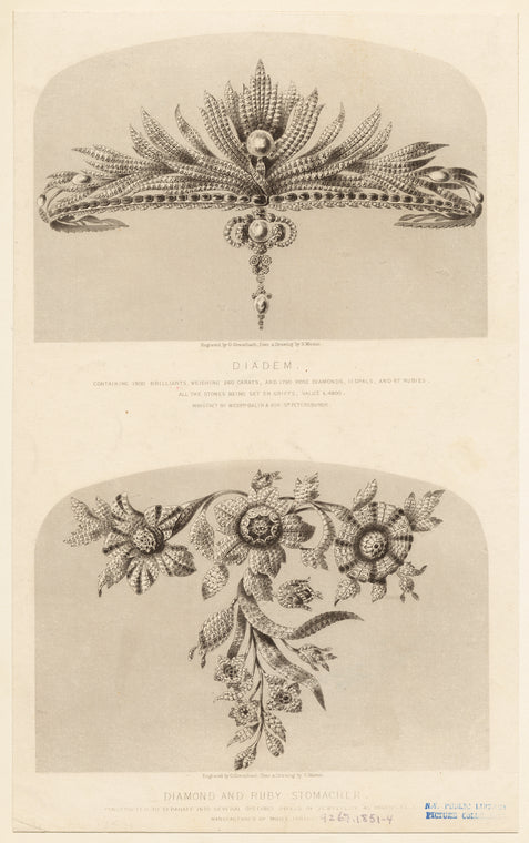 Diadem ; Diamond and ruby stomacher