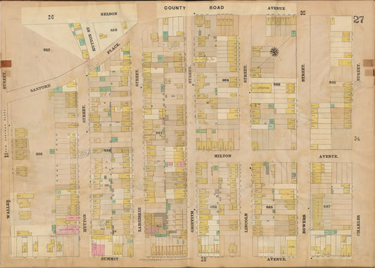Jersey City, V. 4, Double Page Plate No. 27 [Map bounded by Nelson County, Road Ave., Charles St., Summit Ave., Waller St.]