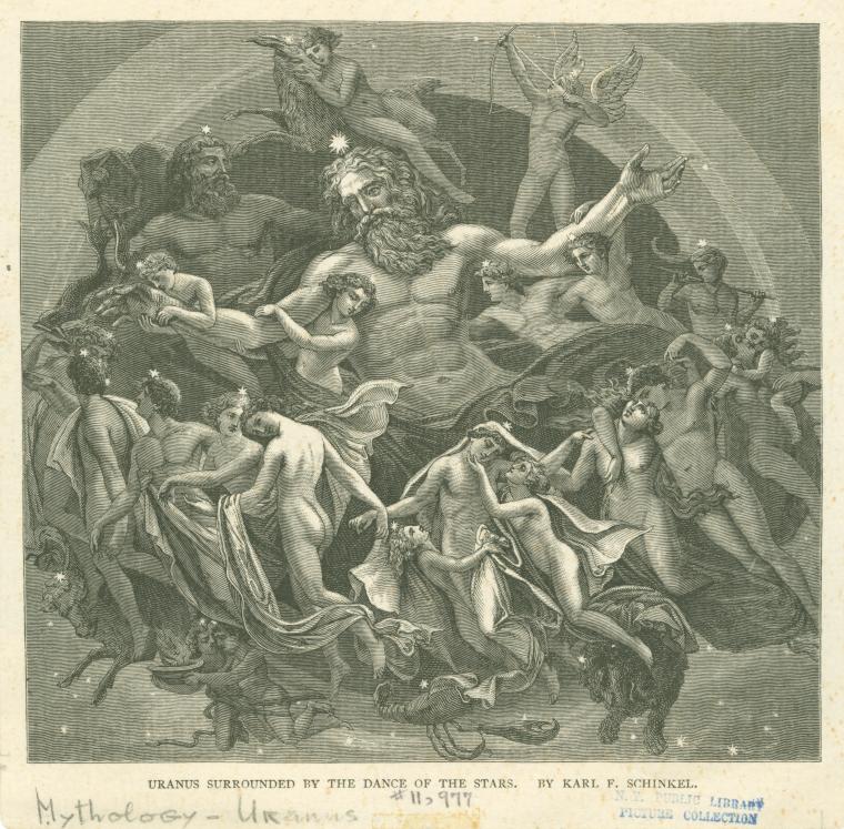 Uranus surrounded by the dance of the stars