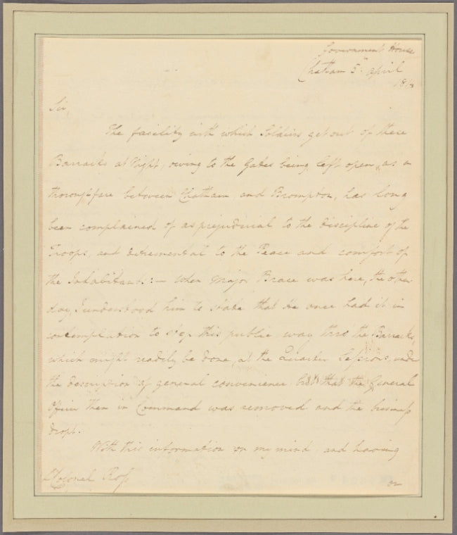Letter to Lieut. Col. Ross