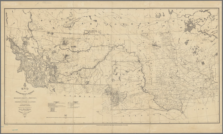 Map of the Department of Dakota : including Minnesota, Dakota and Montana : prepared by authority of Brigadier General A.H. Terry, in the Engineer Office, Department of Dakota