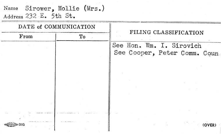 Sirower, Mollie (Mrs.)
