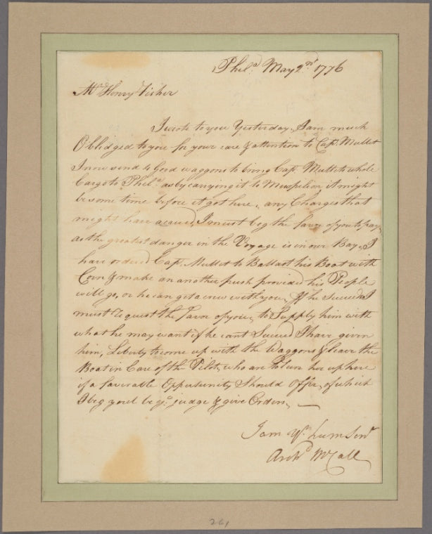 Letter to Henry Fisher, Lewis Town
