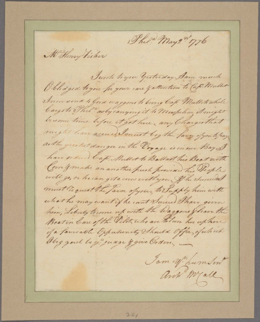 Letter to Henry Fisher, Lewis Town