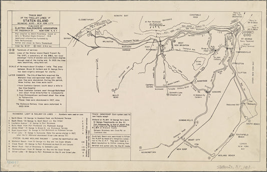 Track map of the trolley lines of Staten Island : Richmond Boro - New York City