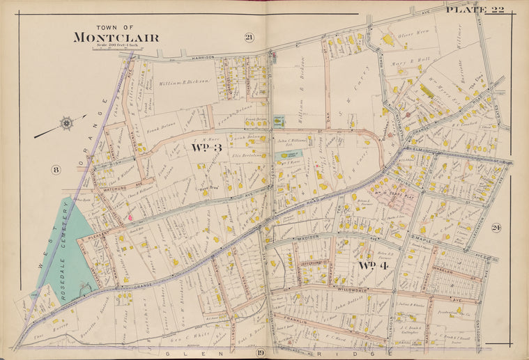Essex County, V. 3, Double Page Plate No. 22 [Map bounded by Harrison Ave., Gates Ave., Lexington Ave., Woodland Ave., West Orange]