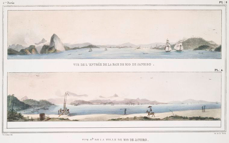 Vue de l'entrée de la baie de Rio de Janeiro; Vue générale de la ville de Rio de Janeiro.