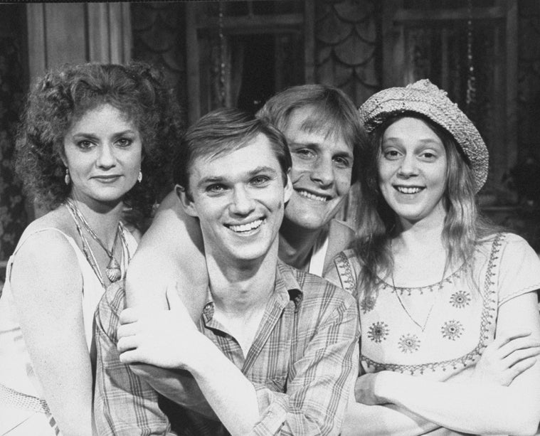 (L-R) Actors Swoosie Kurtz, Richard Thomas, Jeff Daniels and Amy Wright in a scene from the Broadway production of the play "Fifth Of July.".