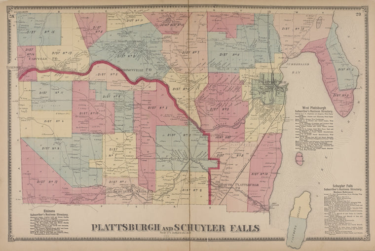 Elsinore Subscriber's Business Directory.; Plattburgh and Schuyler Falls [Township]; West Plattburgh Subscriber's Business Directory.; Schuyler Subscriber's Business Directory.