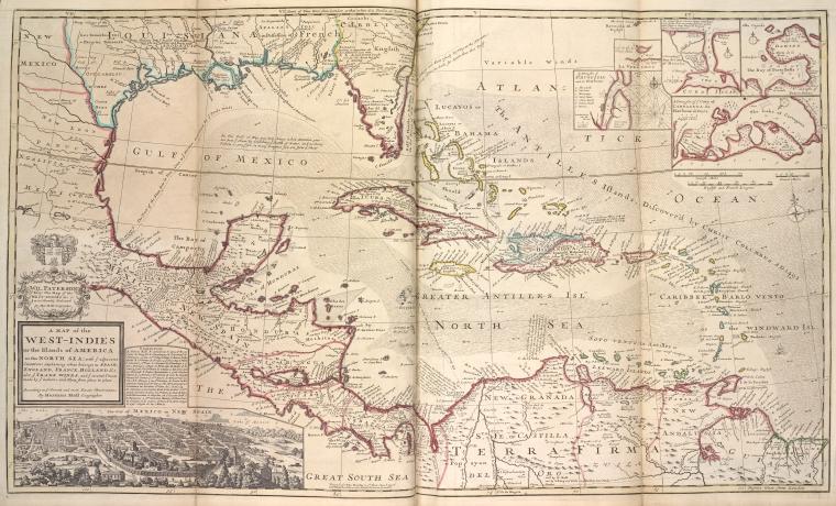 A map of the West-Indies or the Islands of Ameirca in the North Sea, with ye adjacent countries ...