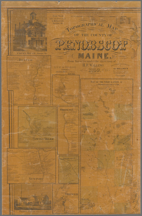 Topographical map of the county of Penobscot, Maine
