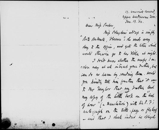 Parkes, Elizabeth Rayner. ALS to