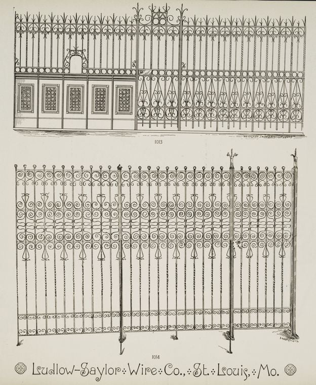 Decorative metalwork fences.