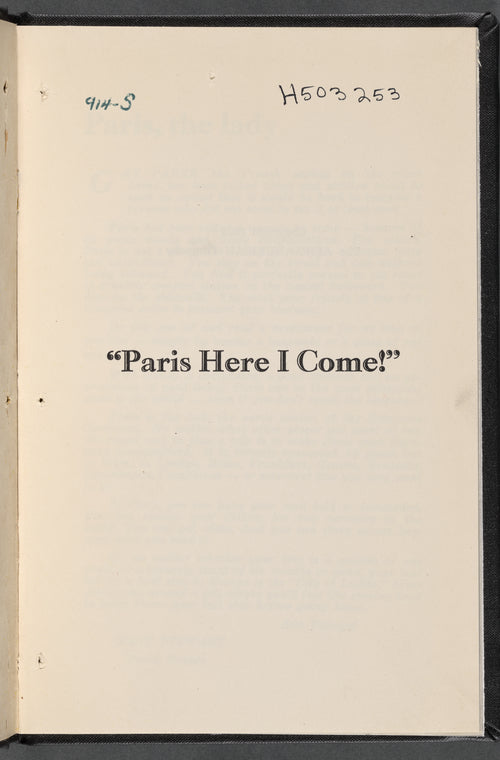 Paris, here I come!