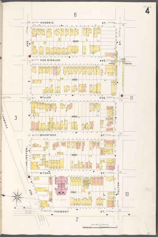 Brooklyn V. 8, Plate No. 4 [Map bounded by Hendrix St., Fulton St., Vermont St., Arlington Ave.]