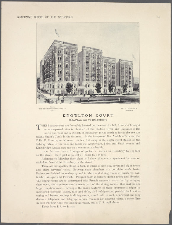 Knowlton Court, Broadway, 158th to 159th Streets.