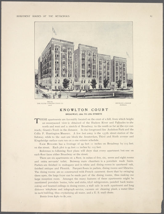 Knowlton Court, Broadway, 158th to 159th Streets.
